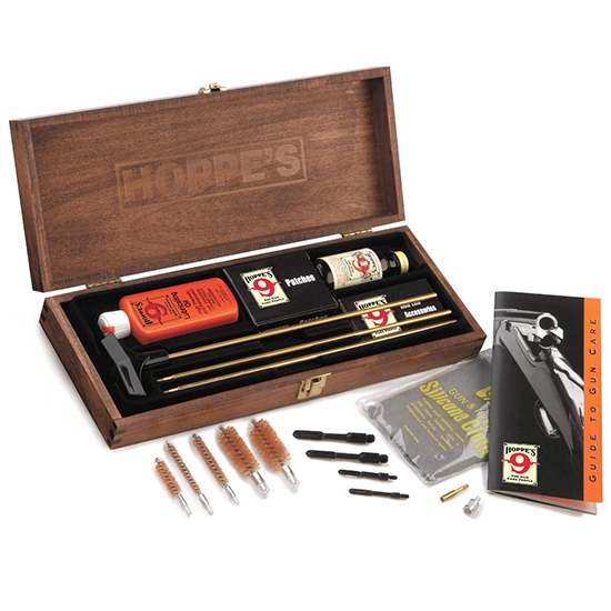 HOP DELUXE KIT RIFLES & SGUNS WOOD CASE  (10) - Gun Cleaning